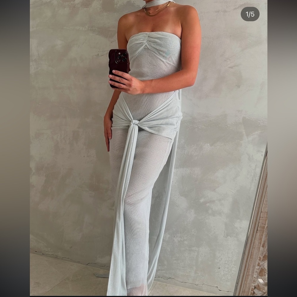 NWT Khanums Kesca Dress in Silver, size XS